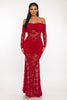lace Ruched maxi dress