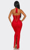 Corset Style Halter Neck Shimmering Maxi Dress
